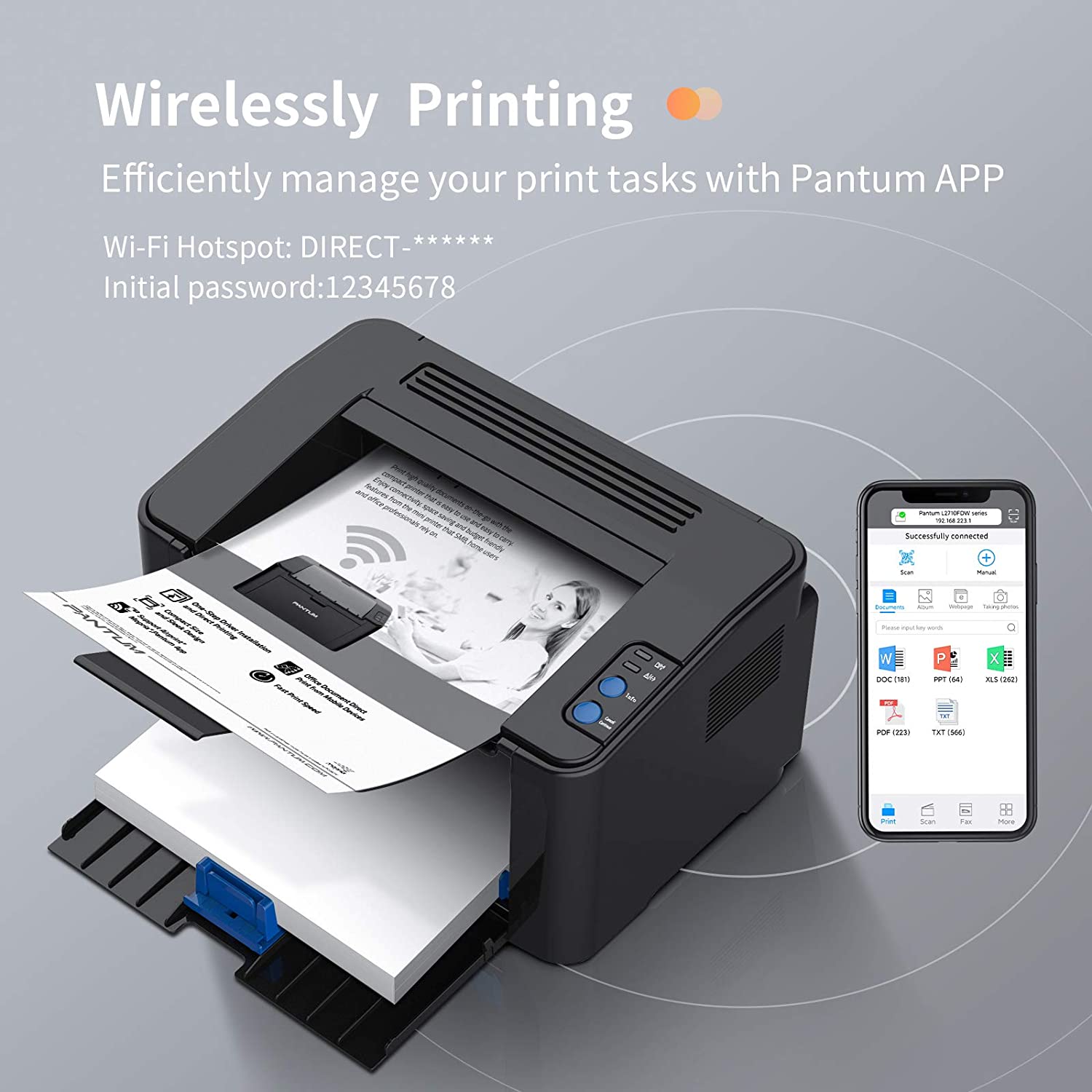 Pantum P2502W Wireless Laser Printer for Home Office Use, Black and White  Printer with Mobile Printing (V8V77B) – Super Image Office